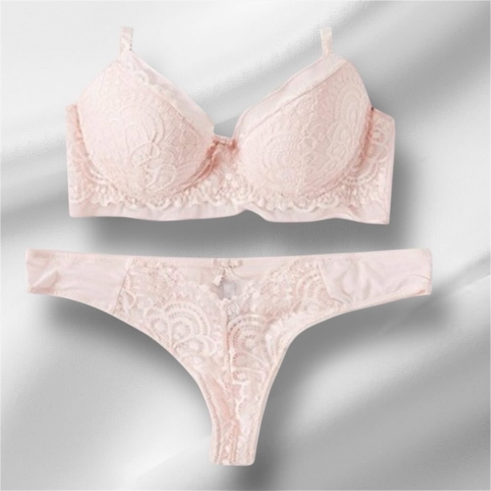 Sophie B. Lace Pink Bra and Thong Set